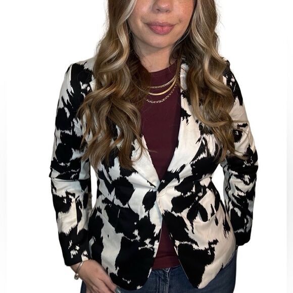 Sandro Cotton Floral Abstract Blazer Jacket - Picture 2 of 13